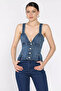 Jean Denim Bustier with Corset on the Back