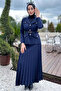 Women's Belted Blazer Jacket Skirt Hijab Double Set - 3