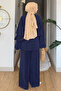 Gülseli Sleeve Ruffled Tunic Elastic Waist Pants Hijab Double Set - 6