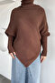 High-Necked Hijab Knitwear Poncho - 2