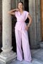 Waist-Tied Lined Women's Vest and Trousers Linen Two-Piece Set