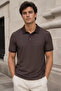 Men's Polo Collar Stripe Patterned T-Shirt - 5