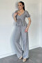 Women's V-Neck Blouse and Pants Two-Piece Set - 6