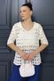 Women's Polo Neck Openwork Seasonal Knitwear Blouse - 2