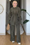 Gülseli Sleeve Ruffled Tunic Elastic Waist Pants Hijab Double Set