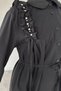 Pearl Embellished Hijab Shirt Tunic with Shoulder Gathering - 4