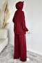 Front Zipper Striped Tunic with Elastic Waist Pants, Islamic Clothing Two-Piece Set - 6