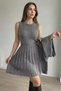 Women's Cardigan Combination Pleated Knitwear Dress