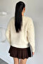 Gülseli Women's Front Buttoned Bearded Knitwear Jacket - 4