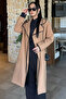 Lined Waist Belted Women's Cashmere Coat - 2