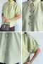 Gülseli Women's Shirt with Elastic Sleeves and Button Accessories - 5