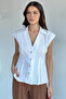 Women's Pleated Sleeveless Shirt
