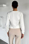 Women's Crew Neck Printed Stone Embroidered Sweatshirt - 4