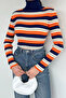 Gülseli Women's High-Neck Striped Patterned Knitwear Blouse
