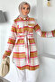 Plaid Patterned Double Pocket Hijab Tunic