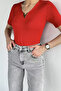 Women's V-Neck Knitwear Blouse with Accessories