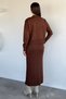 Women's Pearl and Stone Embroidered Knitwear Dress Cardigan Double Set - 4