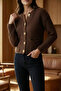 Women's Double Pocket Knitwear Jacket - 3