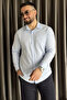 Single Pocket Snap Button Men's Long Sleeve Shirt