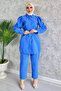 Women's Hijab Double Set with Stone Embellished Shoulders - 2