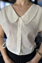 Women's Shirt with Elastic Sleeves and Side Lacing - 4