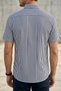 Men's Striped Short Sleeve Linen Shirt - 2