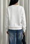 Women's Bow Embroidered Embellished Sweatshirt - 5