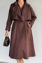 Women's Trench Fabric Jacket Dress Double Set - 4