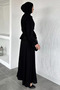 Ruffled Sequined Shirt Skirt Hijab Double Set - 4