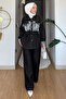 Gülseli Lace Embellished Jacket and Pants Two-Piece Hijab Set - 2