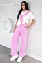 Gülseli Women's Elastic Waist Pants and Tie-Front Blouse Two-Piece Set