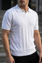 Men's Polo Neck Self-Patterned Knitwear T-Shirt