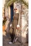 Women's Belted White Cuffed Striped Double Suit - 4