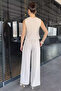 Button Detailed Lined Women's Vest Trousers Double Suit - 3