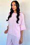 Women's Tencel Fabric Blouse and Elastic Waist Pants Two-Piece Set - 2
