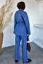 Front Pleated Buttoned Tunic Pants Hijab Double Set - 4