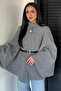 Gülseli Belted Knitwear Poncho - 2
