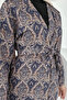Belted Ethnic Pattern Quilted Hijab Jacket - 3