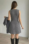 Women's Cardigan Combination Pleated Knitwear Dress - 4