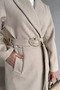 Gold Buckle Detailed Hijab Coat with Belted Waistband - 5