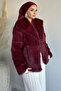 Inner Lined Double Pocket Fur Hijab Coat - 3