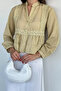 Women's Self-Line Patterned Embroidery Detailed Shirt - 2