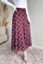 Patterned Hijab Skirt with Waist Drawstring Detail