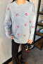 Heart Embroidered Women's Knitwear Sweater