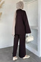 Elastic Waist Trousers Tunic Hijab Double Set - 4