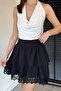 Women's Lace Detailed Flared Mini Skirt - 2