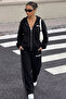 Women's Hooded Three-Thread Ruffled Oversize Tracksuit Set
