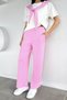 Gülseli Women's Elastic Waist Pants and Tie-Front Blouse Two-Piece Set - 3