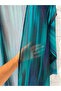 Long Textured Chiffon Kimono Turquoise Blue Green Gradient Patterned Pareo Kimono Kaftan - 7