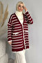 Gülseli Striped Patterned Front Buttoned Hijab Knitwear Cardigan - 3